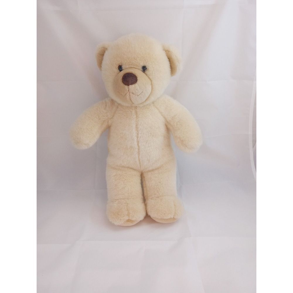 Build a Bear Ivory Off White Plush Teddy Bear Toy Brown Nose Sound Box 14"